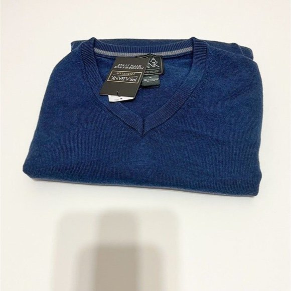 Jos A Bank NWT Sz XL Dark Wash Traveler 100% Merino Wool Sweater - Picture 5 of 7